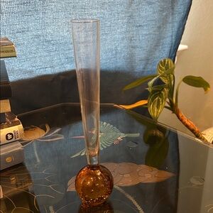 Amber Glass Bud Vase
